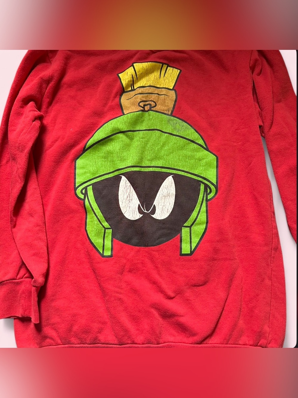 Warner Bros. Red Sweatshirt with Green Marvin the Martian Graphic